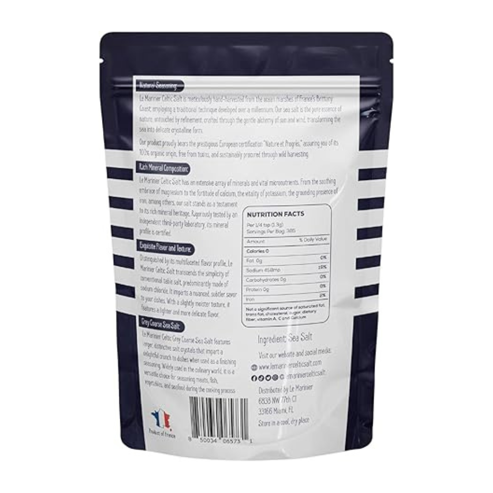 Le Marinier Celtic Salt Organic Grey Coarse, 1.1lb - 18oz.