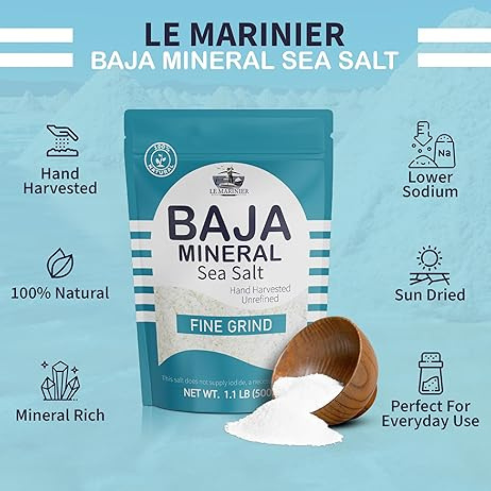 Le Marinier Baja Mineral Sea Salt Fine Grind, 1.1lb - 18oz