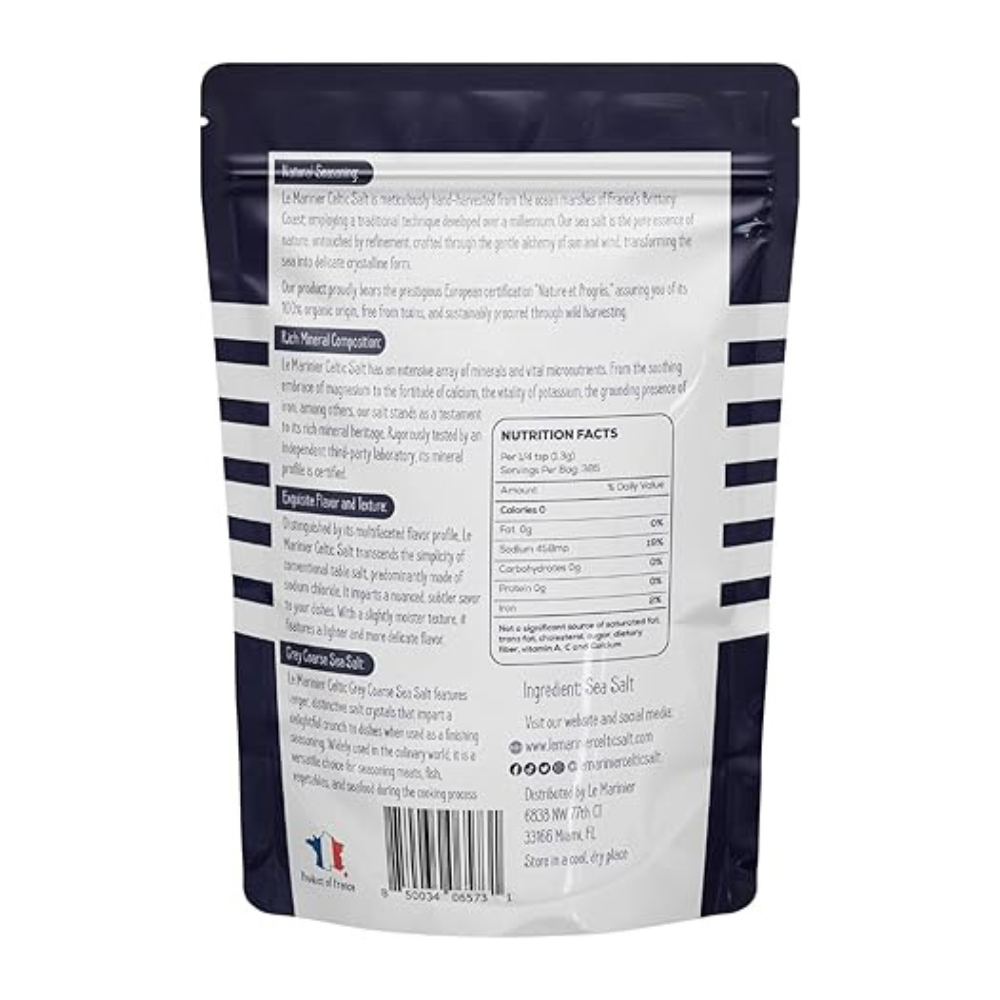 Le Marinier French Sea Salt Dry Grey Coarse, 0.6lb – 8.81oz (250g).