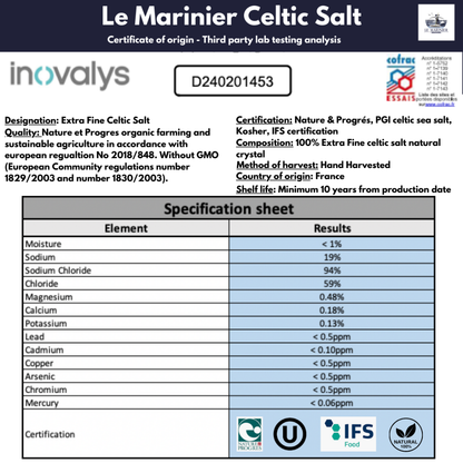 Le Marinier Celtic Salt Extra Fine - 8.81oz / 250g