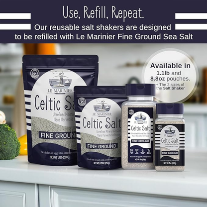 Le Marinier Celtic Salt Organic Fine Ground, 1 lb - 16oz