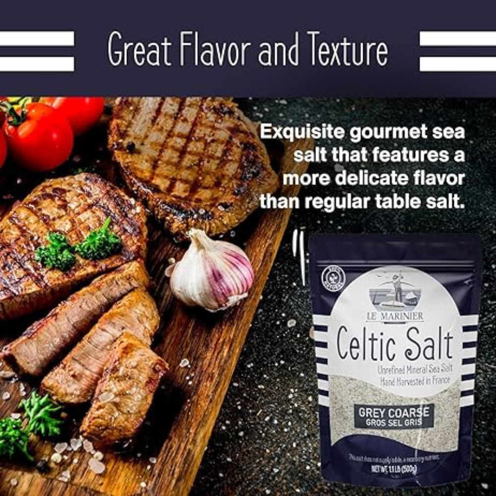 Le Marinier Celtic Salt Organic Grey Coarse, 1.1lb - 18oz.
