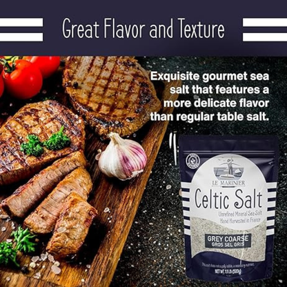 Le Marinier Celtic Salt Organic Grey Coarse, 1.1lb - 18oz.