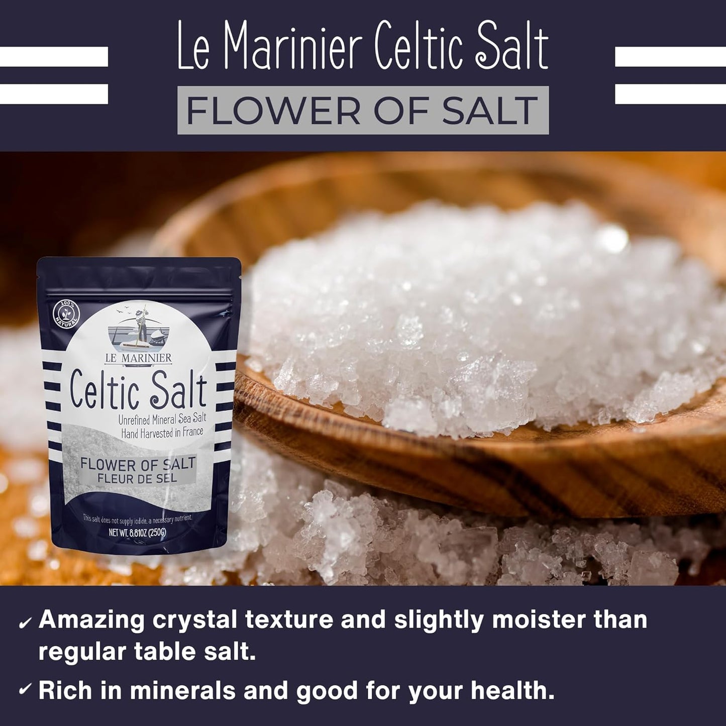 Flower of Salt 8.81oz / 250g regular table salt
