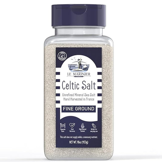 Le Marinier Celtic Salt Organic Fine Ground, 1 lb - 16oz