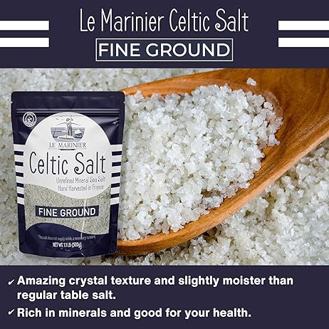 Le Marinier Celtic Salt Organic Fine Ground, 1.1lb - 18oz.
