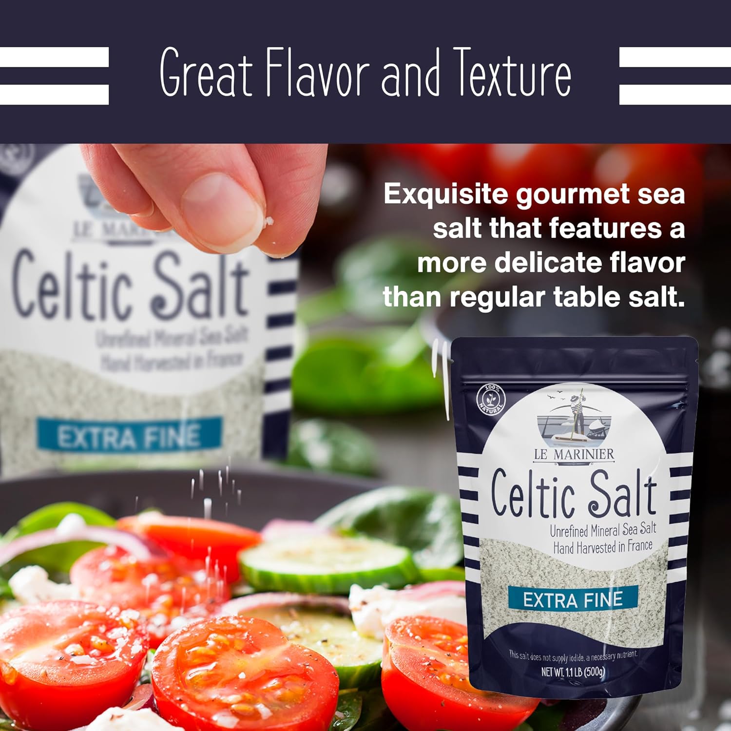 Salt Extra Fine - 1.1lb / 500g Great flavor and Texture