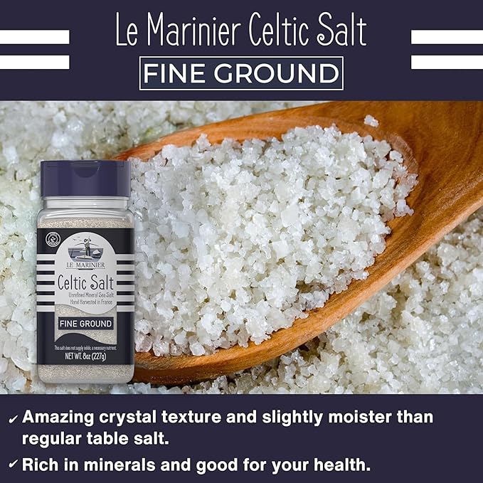 Le Marinier Celtic Salt Organic Fine Ground, 8oz.