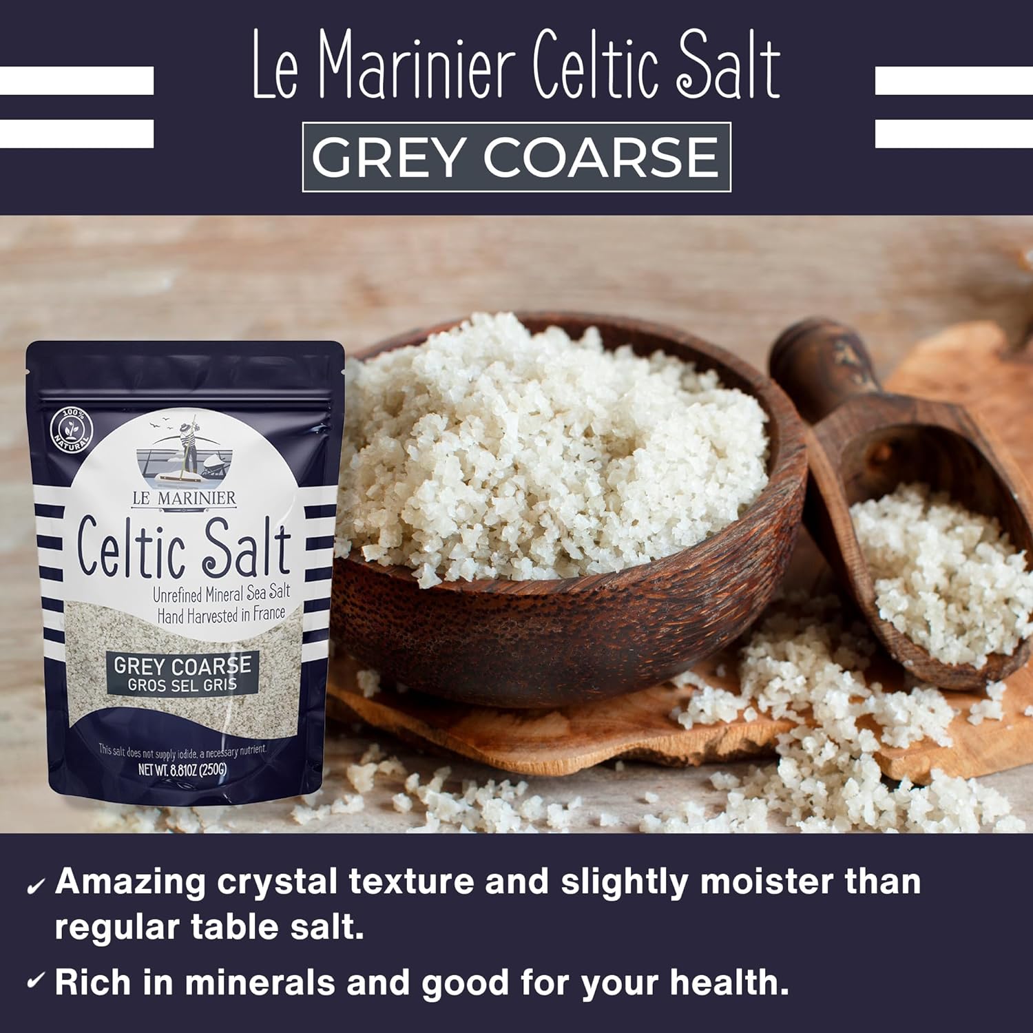 Grey Coarse - 8.81oz / 250g regular table salt