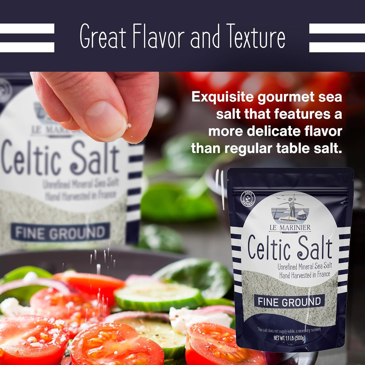 Salt Fine Ground Great flavor and Texture